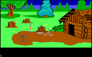 King's Quest for IBM PC/Compatibles - Outside a woodcutters house.