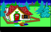 King's Quest for IBM PC/Compatibles - Outside a candy house.