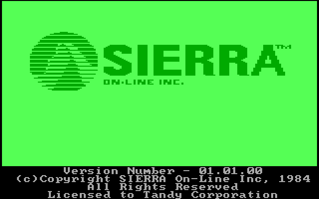 King's Quest IBM PC/Compatibles Screenshot: Sierra On-Line logo.