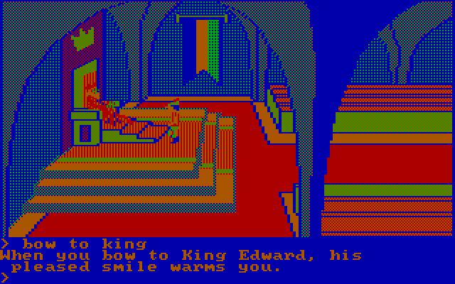 King's Quest IBM PC/Compatibles Screenshot: Meeting with the king.