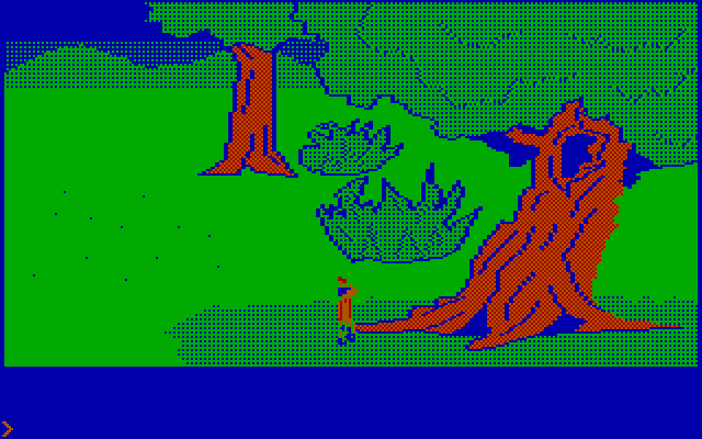 King's Quest IBM PC/Compatibles Screenshot: This tree looks interesting...