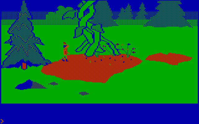 King's Quest IBM PC/Compatibles Screenshot: It's a giant beanstalk!