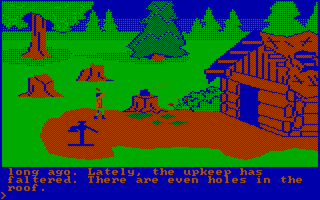 King's Quest IBM PC/Compatibles Screenshot: A woodcutters house.
