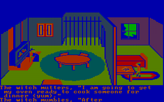 King's Quest IBM PC/Compatibles Screenshot: Watch out for this witch!