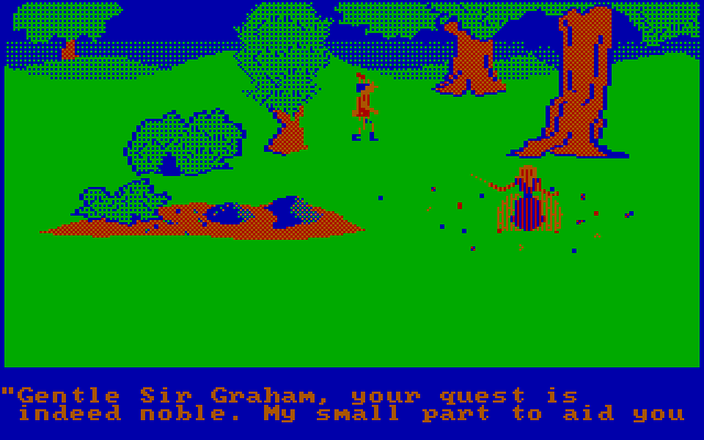 King's Quest IBM PC/Compatibles Screenshot: Awarded a protective spell.