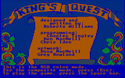 King's Quest for IBM PC/Compatibles - Title screen.