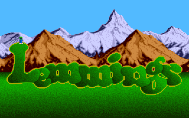 Lemmings Amiga Screenshot: Title screen.