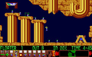 Lemmings for Amiga - Each of your lemmings needs to float to safety.