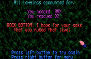 Lemmings for Amiga - Oops, didn't do well at this level...