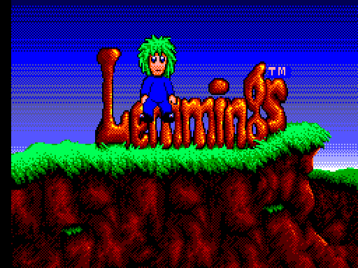 Lemmings Sega Master System Screenshot: Title screen.
