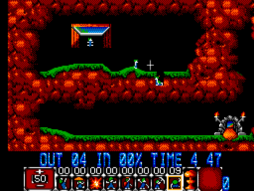 Lemmings Sega Master System Screenshot: Game start.