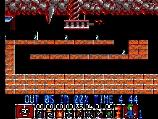 Lemmings Sega Master System Screenshot: Doesn't look too tough...yet!