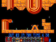 Lemmings for Sega Master System - Here's the goal, and the lemmings are on their way!
