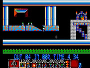 Lemmings for Sega Master System - Bash your way through the floor, then climb up to the exit.