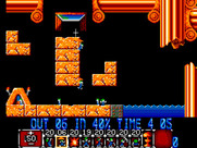 Lemmings for Sega Master System - Floating down safely...