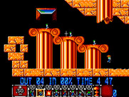 Lemmings for Sega Master System - The lemmings will need to float on this level.