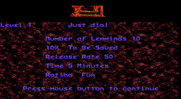 Lemmings for IBM PC/Compatibles - Overview of the first level.