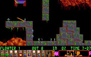 Lemmings for IBM PC/Compatibles - How will you get past these high walls?