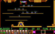 Lemmings for IBM PC/Compatibles - Blockers prevent lemmings from passing; useful to keep them from falling off a platform.