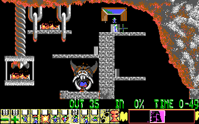 Lemmings IBM PC/Compatibles Screenshot: My lemmings are stuck!