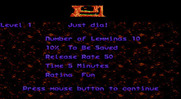 Lemmings for IBM PC/Compatibles - Just dig! Introduction to the first level.