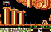 Lemmings for IBM PC/Compatibles - Use umbrellas to avoid the lemmings from being squashed on impact.