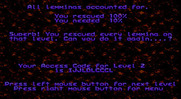 Lemmings for IBM PC/Compatibles - Level complete!