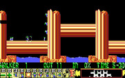 Lemmings for IBM PC/Compatibles - Climbers make their way up a wall.