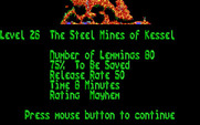 Lemmings for IBM PC/Compatibles - Level overview.