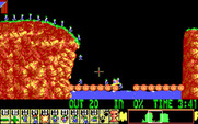 Lemmings for IBM PC/Compatibles - Don't let lemmings fall in the water.