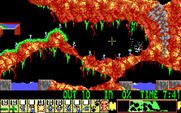 Lemmings for IBM PC/Compatibles - Exploded lemmings can break through walls.