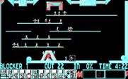 Lemmings for IBM PC/Compatibles - Blocker lemmings help out on this level.