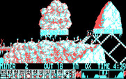 Lemmings for IBM PC/Compatibles - Building and digging towards the exit...