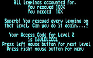 Lemmings for IBM PC/Compatibles - Level complete!