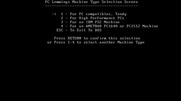 Lemmings for IBM PC/Compatibles - PC type selection.