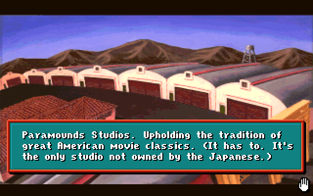 Les Manley in: Lost in L.A. IBM PC/Compatibles Screenshot: Welcome to Paramounds Studios!