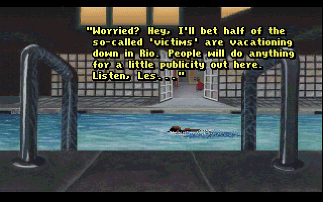 Les Manley in: Lost in L.A. IBM PC/Compatibles Screenshot: Should we be worried?