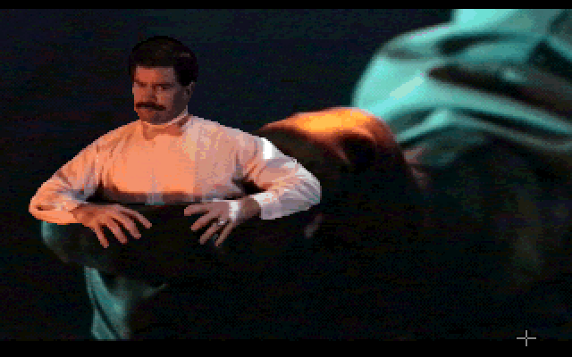Les Manley in: Lost in L.A. IBM PC/Compatibles Screenshot: Helmut prepares to take action...