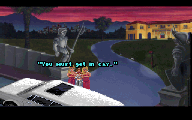 Les Manley in: Lost in L.A. IBM PC/Compatibles Screenshot: Kidnapping in progress!