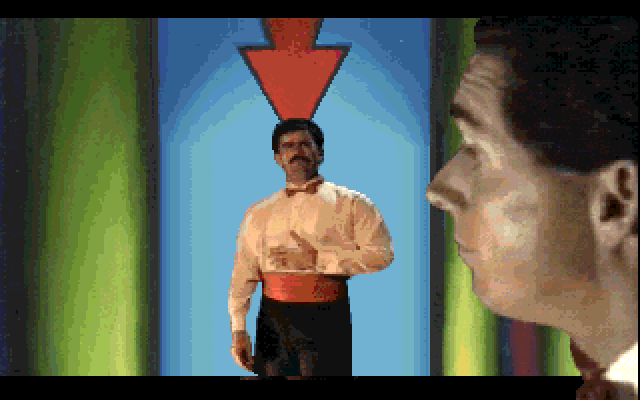 Les Manley in: Lost in L.A. IBM PC/Compatibles Screenshot: Located Helmut...in wax form!