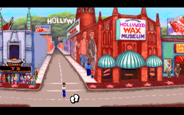 Les Manley in: Lost in L.A. IBM PC/Compatibles Screenshot: Use the shoes icon to walk places...