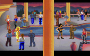 Les Manley in: Lost in L.A. for IBM PC/Compatibles - Arriving at a party.