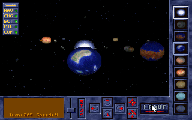 Alien Legacy IBM PC/Compatibles Screenshot: View of the planetary system.