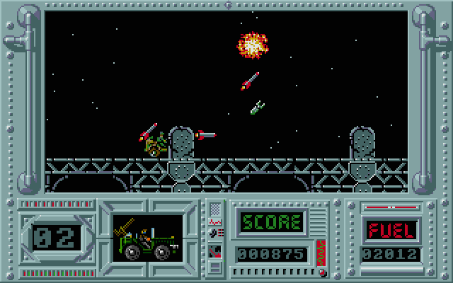 Army Moves Atari ST Screenshot: One chopper destroyed, more will attack soon!
