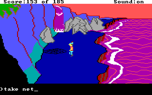 King's Quest II: Romancing the Throne IBM PC/Compatibles Screenshot: A fishing net on the ground...