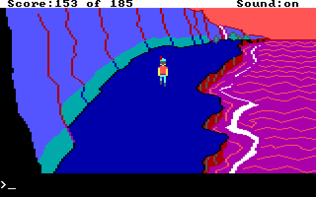 King's Quest II: Romancing the Throne IBM PC/Compatibles Screenshot: Entered an oddly colored land.