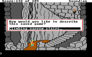 King's Quest II: Romancing the Throne for IBM PC/Compatibles - Saving the game often is advised.