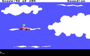 King's Quest II: Romancing the Throne for IBM PC/Compatibles - Flying on a magic carpet.