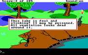 King's Quest II: Romancing the Throne for IBM PC/Compatibles - This lake doesn't seem very pleasant.