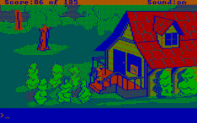 King's Quest II: Romancing the Throne IBM PC/Compatibles Screenshot: Outside of a shop...